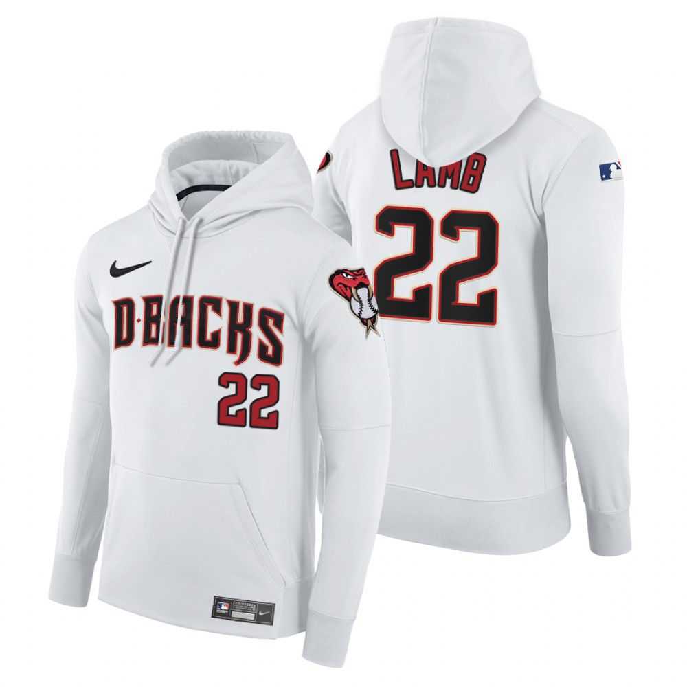Men Arizona Diamondback 22 Lamb white home hoodie 2021 MLB Nike Jerseys